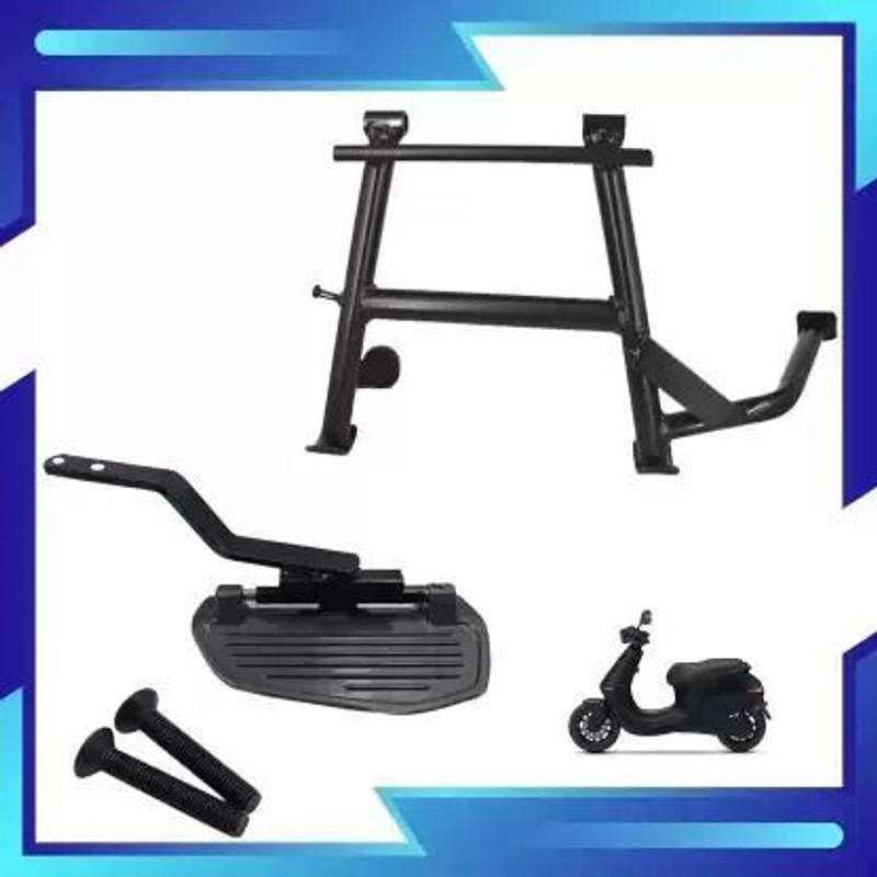 aqramax a combo of footress and main stand for s1 and s1 pro scooty Bike Headlight Grill(Black)