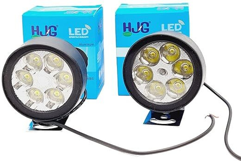 PBTA LED Fog Lights for Bikes High Power, Heavy clamp and Strong -6 LED Cap Set Bike Headlight Grill(Black)