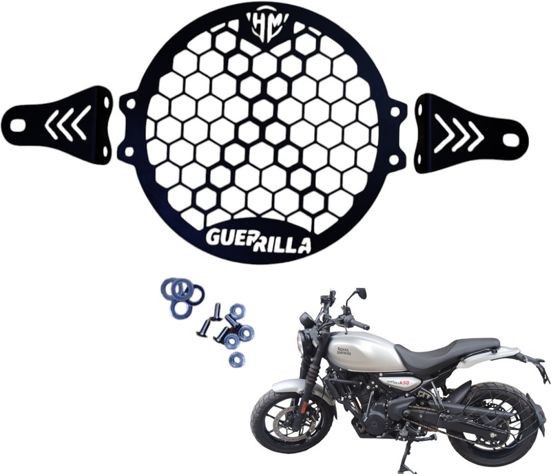 HIMOTORS Guerrilla 450 headlight honey mess Heavy Duty Head Light Guard Protector Grill Bike Headlight Grill(Black)