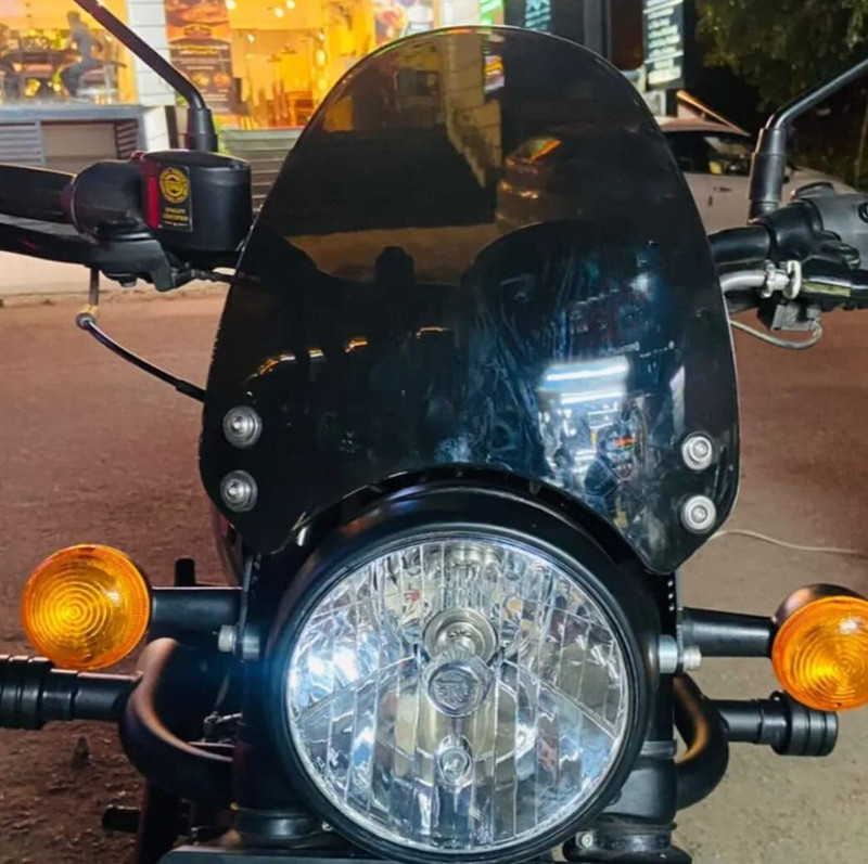 AHL Windshield Visor Kit for Hunter Bike Windshield (Black) Visor Bike Headlight Grill(Black)