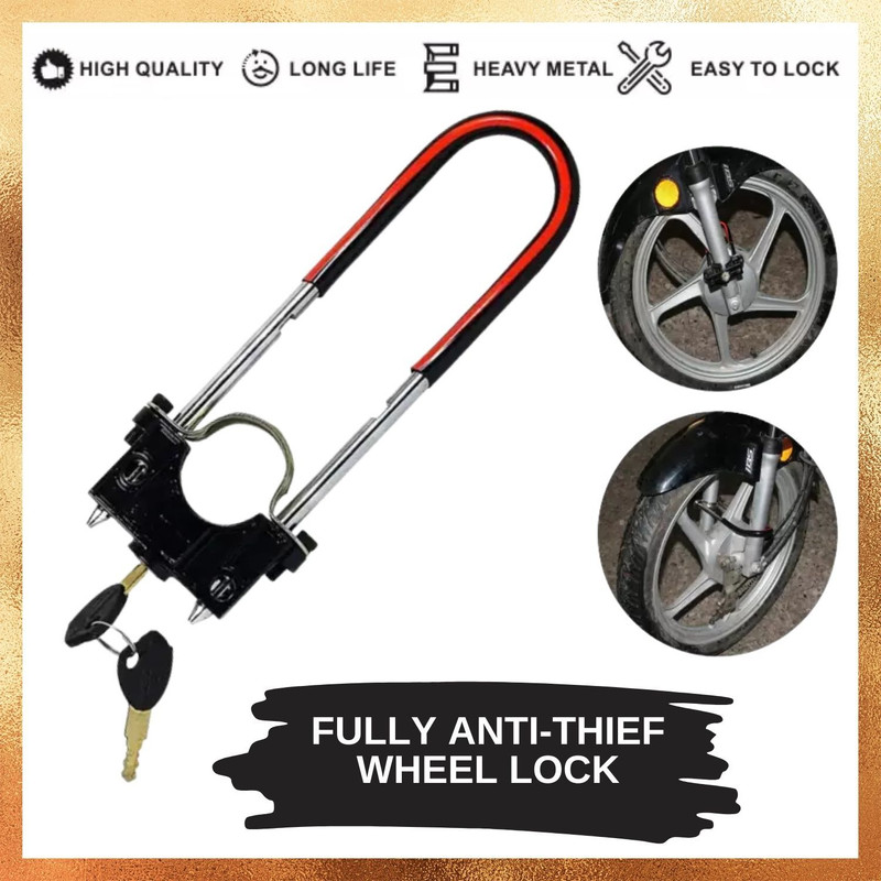 OOORIDE Bike Locking System Drum Brakes Wheel Lock For Universal Bike Bike Locking System Drum Brakes Wheel Lock For Universal Bike Wheel Lock(Black)