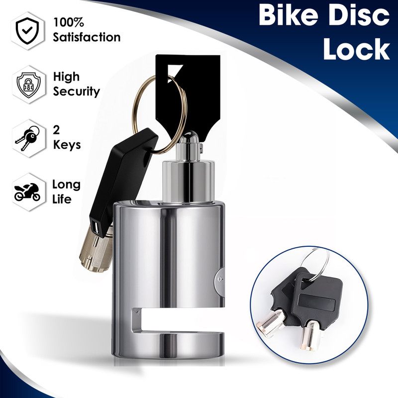 Atoray Disc Brake Lock Waterproof Wear-Resistant Bike Motorcycle,Motorbike,Cycle Safety Mini Anti-Theft Safety Disc Lock(Silver)