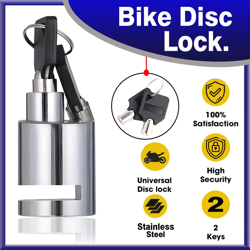 Miwings Disk-Round-Lock-Bike 174 Disc Lock(Silver)