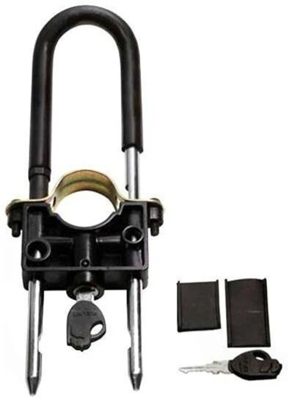 OLMEO PACK OF 3 Safety Wheel Lock for Motorcycle Bicycle Bike Motorcycle U Lock Quick Release Lock(Black)