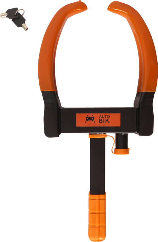 AUTO BIK Universal Tyre Wheel Lock Heavy Duty Anti-Theft Car Wheel Clamp Lock AB-270-2 Wheel Lock(Orange, Black)