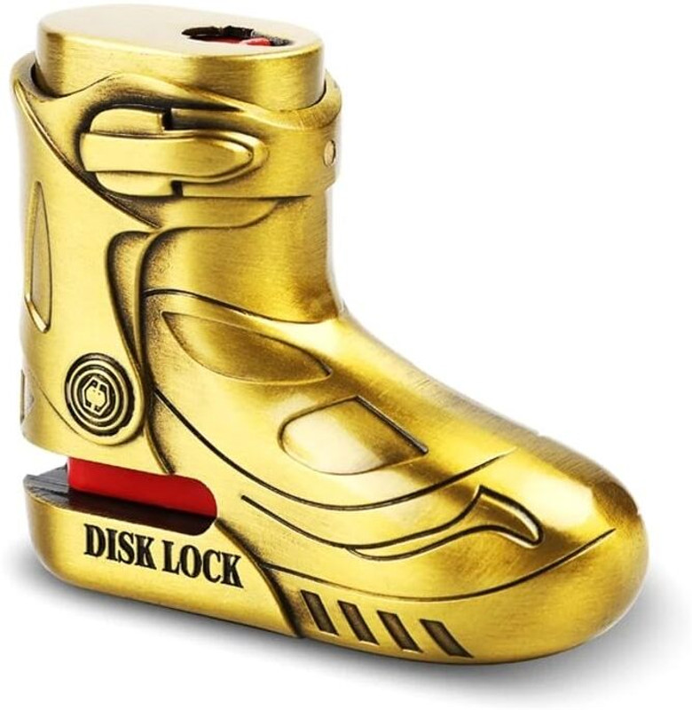 Linist Heavy Duty Anti-Theft Bike Disc Lock - Zinc Alloy Wheel Shoe Shape Disc Lock(Gold)