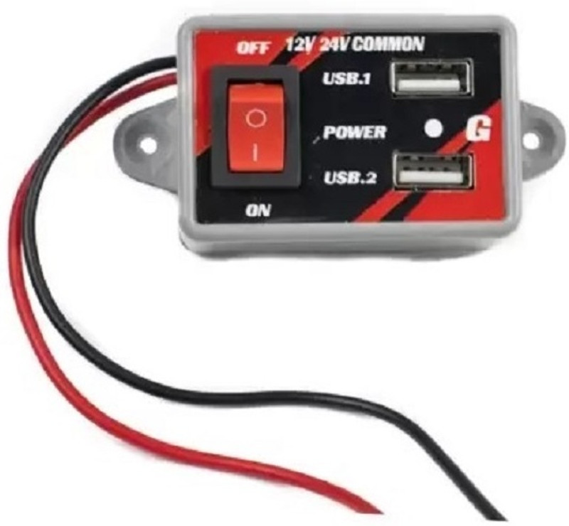igoy 12v-24v Auto Motorcycle Dual USB Socket Charger Power Adapter Mobile 3 A 3 A Bike Mobile Charger