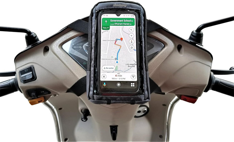 Hench Universal Mobile Holder Mount Pouch Storage Bag for All Scooter Bike Mobile Holder(Black)