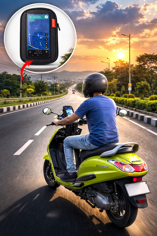 DARKWAVE Universal Waterproof Touchscreen Bike Mobile Pouch Bike Mobile Holder(Black)