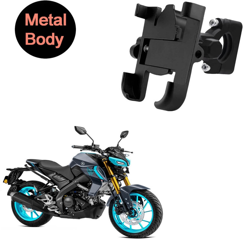 Huims 360 Degree Metal Body Universal Mobile Holder for MT15 ( BS4 + BS6 ) Bike Mobile Holder(Black)