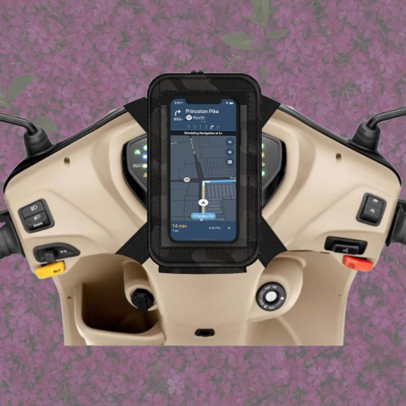 DARKWAVE Mobile Holder for Scooty Mobile Pouch for Scooter Bike Mobile Holder-100 Bike Mobile Holder(Grey)
