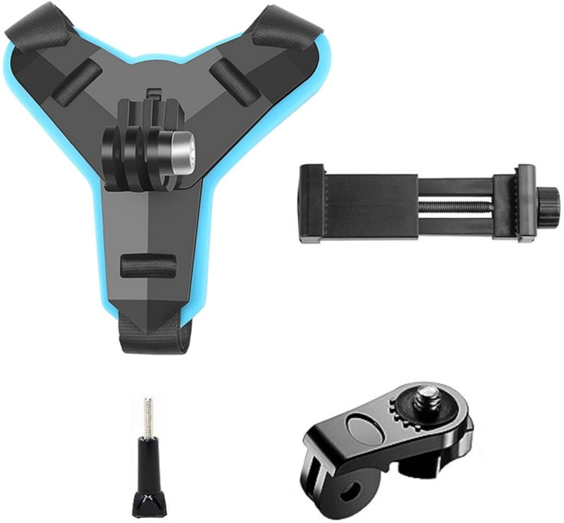 GUOi Helmet Strap Camera Mount(Blue, Phones Go pro Hero 9/8/7/6,SJCAM, Yi, DJI Osmo Action & Other Action Cameras)