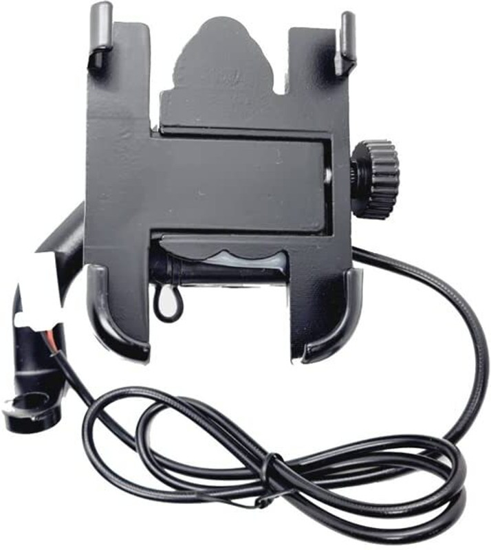FwellT Waterproof 360 Degree Bike Mount for Bike/Scooty All Mobiles with USB Charger Bike Mobile Holder(Black)