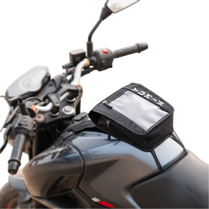 Yumin Non Magnetic Tank Bag For All Bike Accessories Waterproof Cover Universal Luggage Box Black Polyester Motorbike Saddlebag(2.5 L)