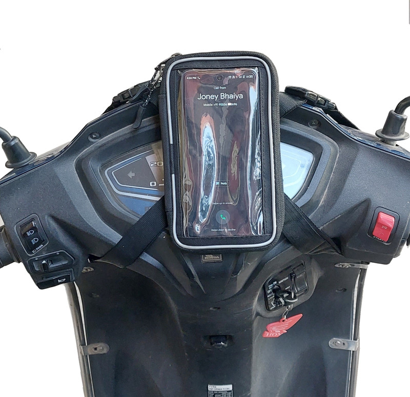 Zealsy Universal Mobile pouch Holder Bag for All Scooters Scooty Activa Jupiter Access Bike Mobile Holder(Black)