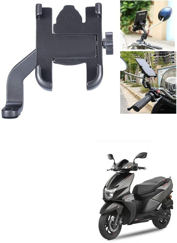 Hench Mirror Fitting Metal Mobile Holder For TVS NTORQ Bike Mobile Holder(Black)