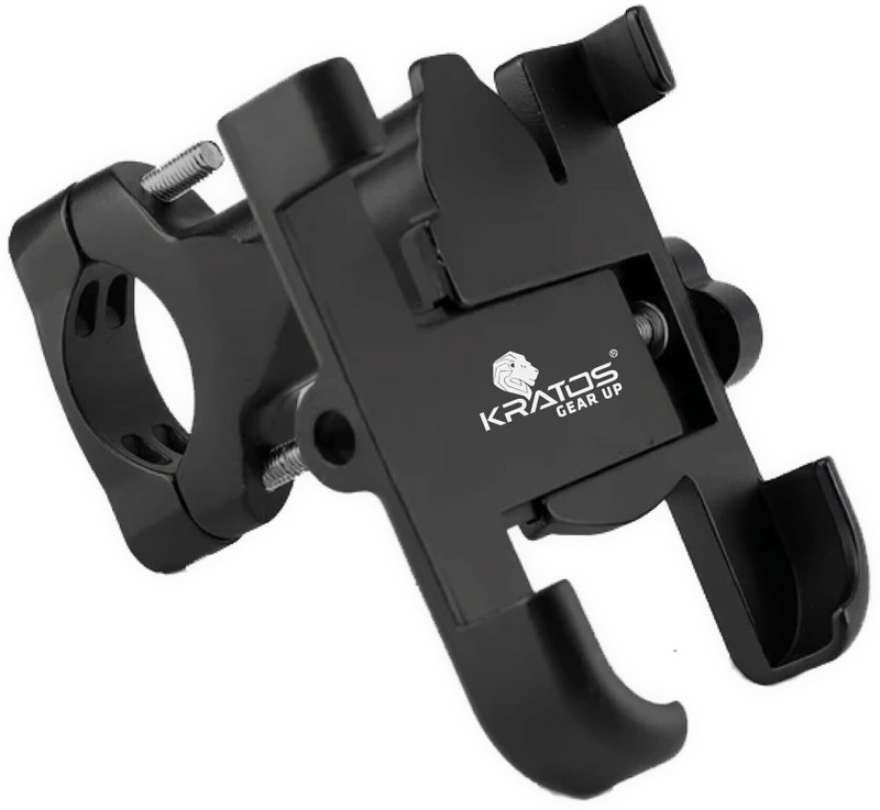 Windomm Metal Phone Mobile Holder for Bike 360° Rotation, Secure Jaw Grip, Anti Shake Bike Mobile Holder(Black)