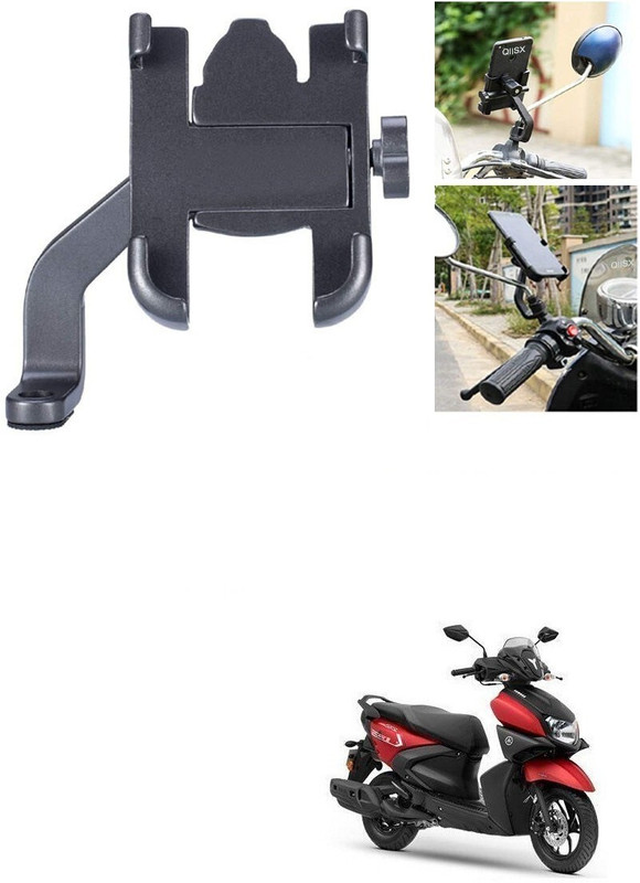 Ultra Wise Mirror Fitting Metal Mobile Holder For Yamaha RayZR 125 Bike Mobile Holder(Black)