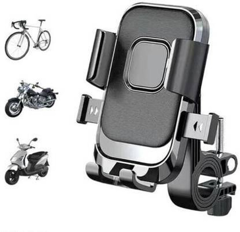 TRYFLY adjustable anti shake cycle & bike mobile stand for all mobile waterproof Bike Mobile Holder(Black)