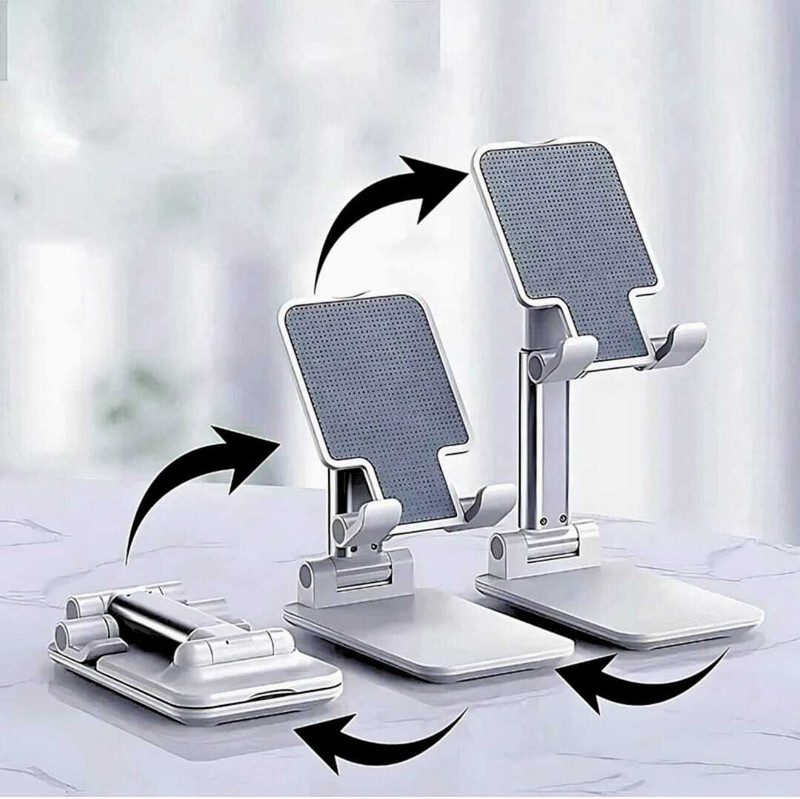 Bitleaf Mobile Stand Holder for Table with Adjustable Height Bike Mobile Holder(White)