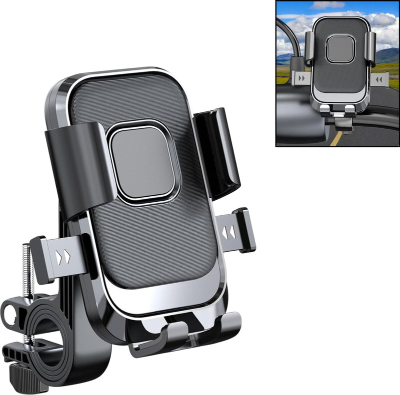 aksmit Bike Mobile Holder with 360° Rotation, Strong Handlebar Clamp Bike Mobile Holder(Black)