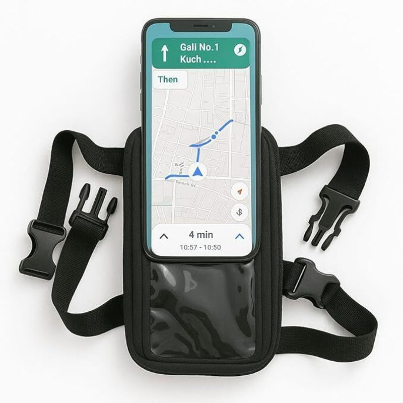 ALLEXSFIT Universal Water Resisant Mobile Holder / Pouch-Bag for All Scooter Scooty Bike Bike Mobile Holder(Black)
