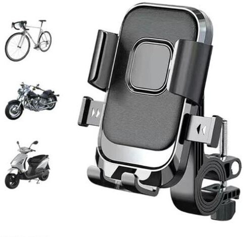 RGV XY-088 | One-Click Lock, Anti-Shake Grip & 360° Rotation Universal Bike Mobile Holder(Black)