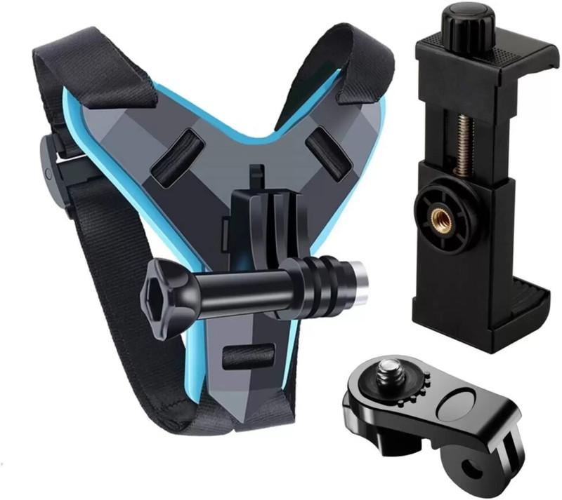 SRPHERE Helmet Chin Strap Mount with Mobile Clip & Screw Compatible with All Smart Bike Mobile Holder(Multicolor)