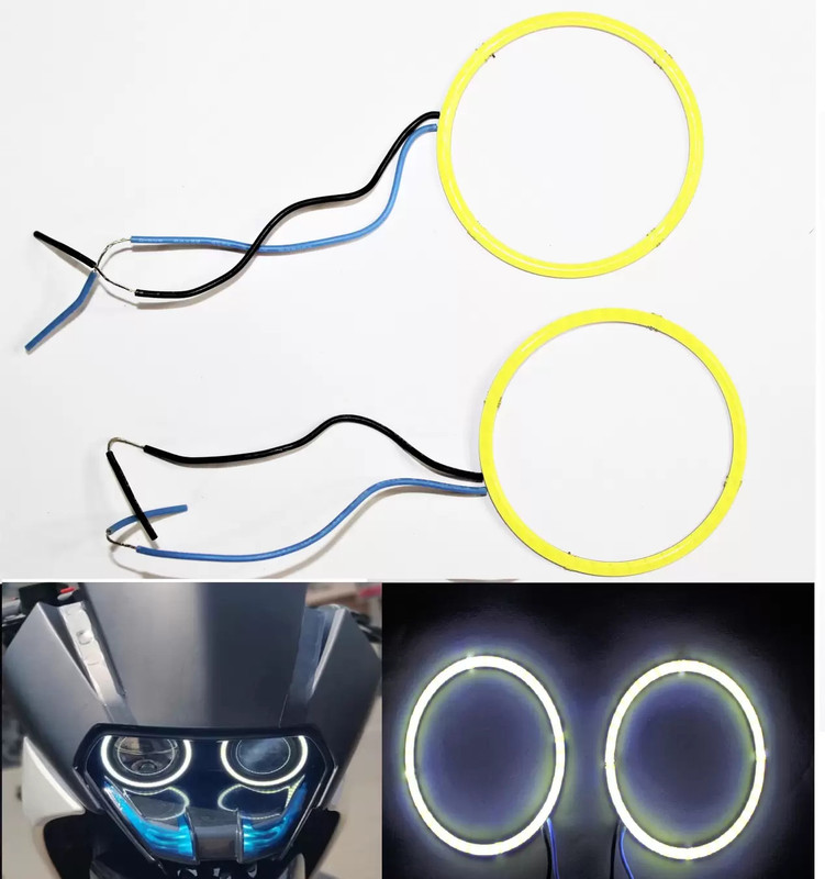 SRPHERE KTM RC200/390 ring light /Demon / Angel Eyes white with AM key chain Projector Lens