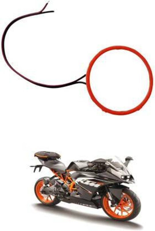 thetrishafab Red LED Angel Eyes Ring Light Projector Lens for Bajaj Pulsar and KTM bike Projector Lens