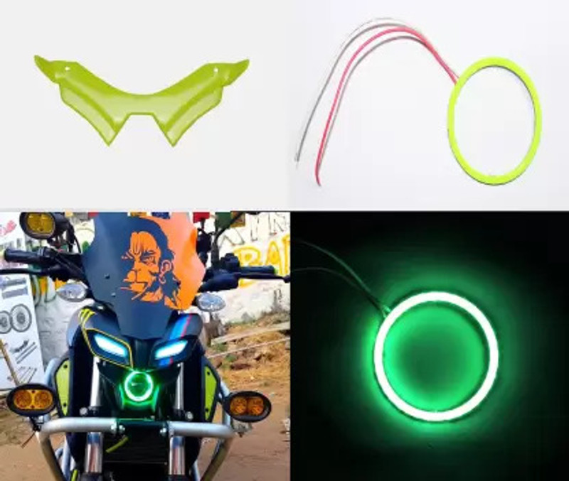 Gogna Mart yamaha mt 15 winglet green and bike ring light green Projector Lens