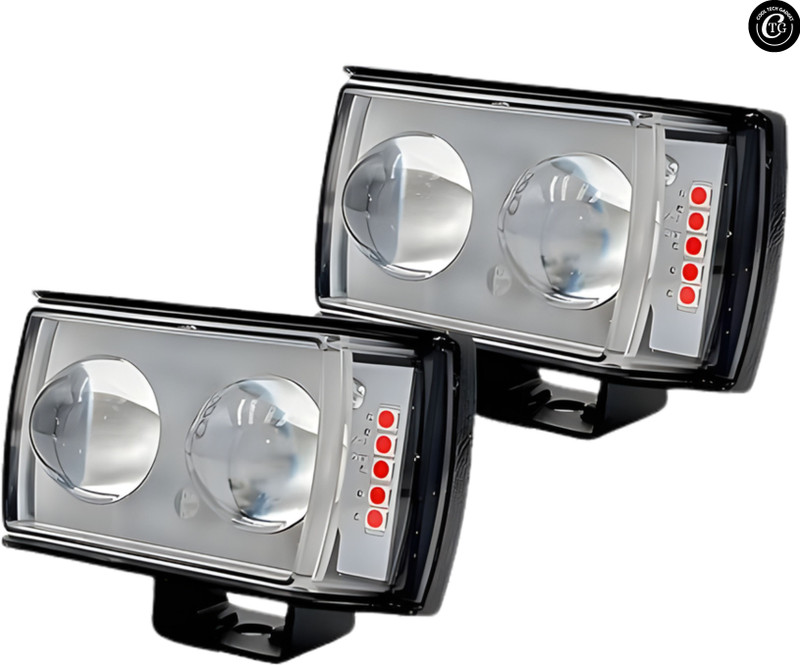 Ctg LED Fog Lights – White,Yellow,Red & Blur Beam Lamps for Bike & Car (Pack of 2) Projector Lens