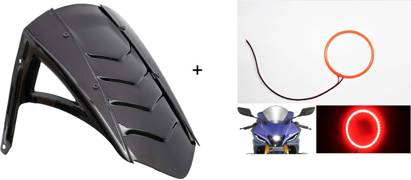 VermsBikers R15v4 60mm Ring Light+SharkFin Rear Fender for R15 V3/R15 V4 (Black) Projector Lens