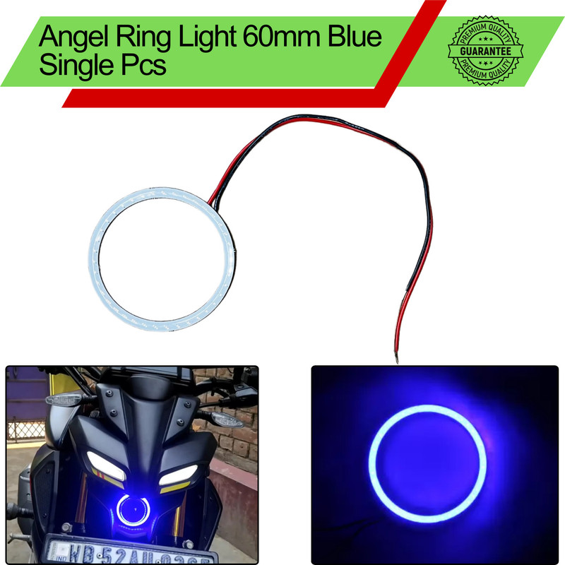 ENEMYT RG2 SINGLE PC UNIVERSAL CAR BIKE 60MM BLUE RING LIGHT Projector Lens