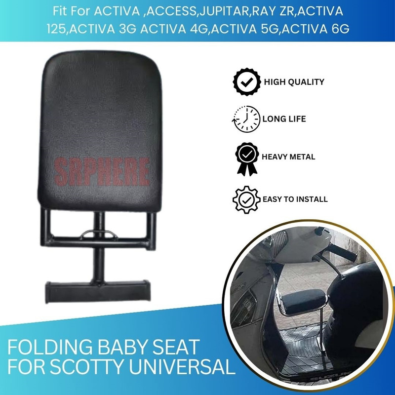 SRPHERE BSP6 Scooty Baby Seat/Baby Stand For All Scooty Models. Single Bike Seat Cover For Honda, Hero, TVS, Suzuki, Universal For Bike Universal For Bike