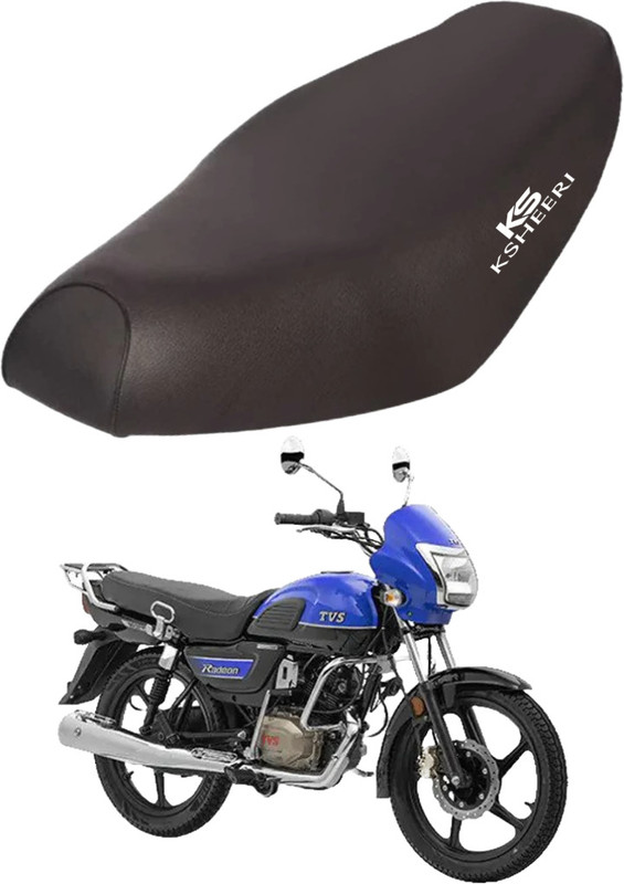 KSHEERI Radeon Bike Removable & Washable PU Leather Waterproof Seat Cover Single Bike Seat Cover For TVS NA