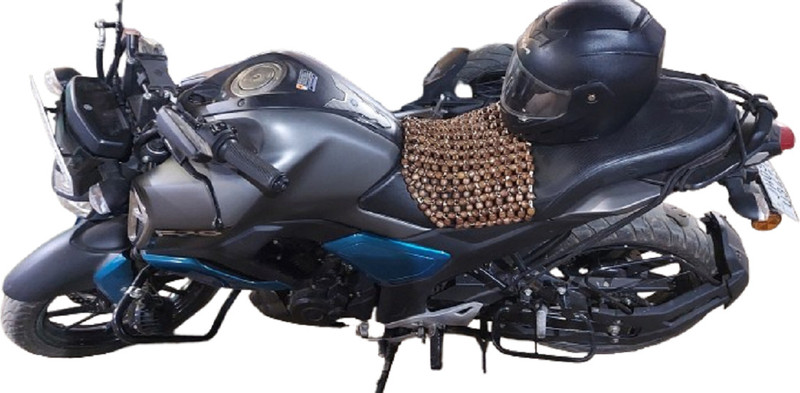 Q1 Beads Wooden Bead Seating Pad For Yamaha Unicorn, Splendor, Apache, Platina, Pulsar, FZ, Universal For Bike(Bike Seat Brown)
