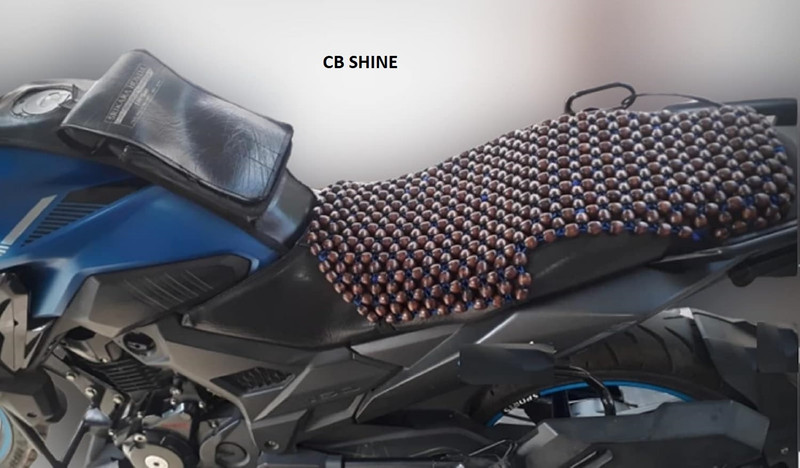 Q1 Beads BLC Wooden Beads Bike seat Cover -Full Seat for all Bike & Long Drive Single Bike Seat Cover For Honda CB Shine