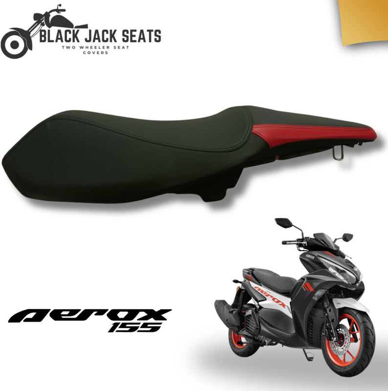blackjackseats Premium Red Strip Seat Cover for Aerox 155 Single Bike Seat Cover For Yamaha Aerox 155