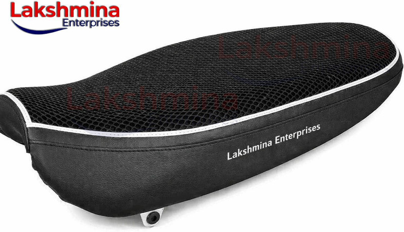 Lakshmina Enterprises Free Size 3D Net & Leather Motorcycle/Bike Seat Cover Breathable Mesh Cushion Single Bike Seat Cover For Hero Splendor, Splendor NXG, Splendor Plus, Splendor Pro, Super Splendor