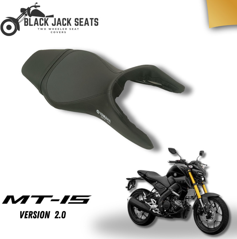 blackjackseats Premium Quality Seat Cover For Yamaha MT-15 Plain Black Single Bike Seat Cover For Yamaha FZ-S