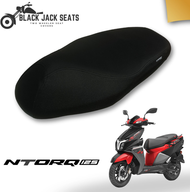 blackjackseats Premium Plain Black Seat Cover for Ntorq 125 Single Bike Seat Cover For TVS NTorq 125