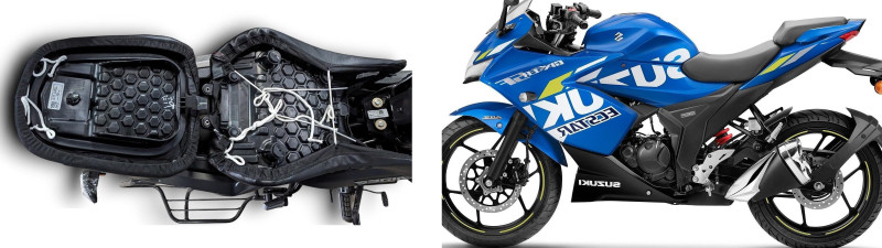 Carbox Enterprises New191-Seat Cover-different-angles-1096321 Split Bike Seat Cover For Suzuki Gixxer SF