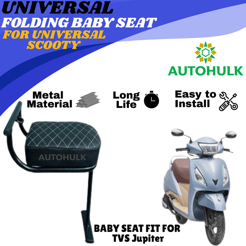 AutoHulk Baby Seat Universal For All Scooty Single Bike Seat Cover For TVS Jupiter