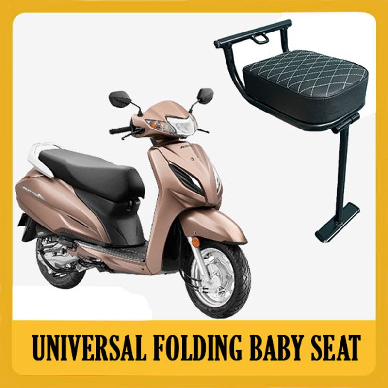 Allowing Scooty Baby Seat Black & White Compatible with All Single Bike Seat Cover For Honda, TVS, Suzuki Access, Access 125, Activa 125, Activa 5G, Jupiter