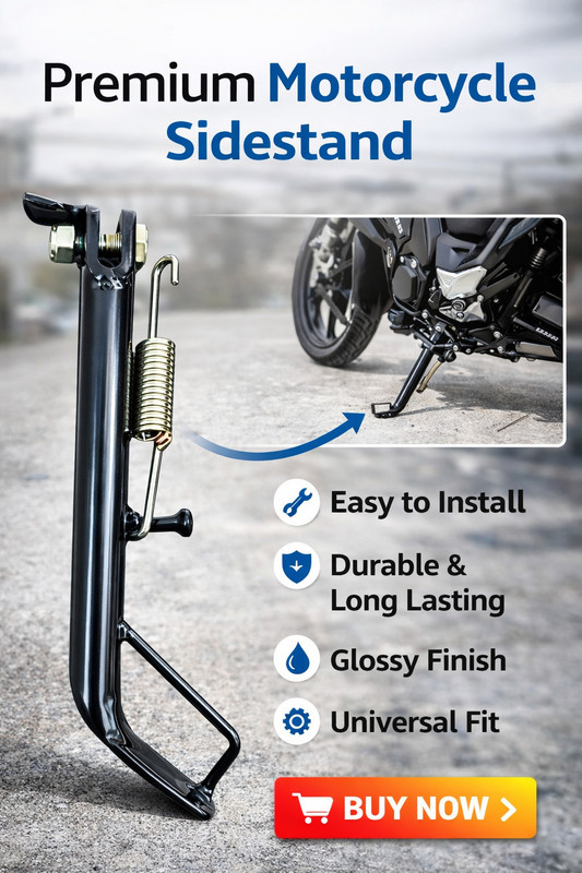 Svr Pulsar 150 Side Stand | Heavy Duty | Glossy Black Finish | Easy Installation Bike Side Stand