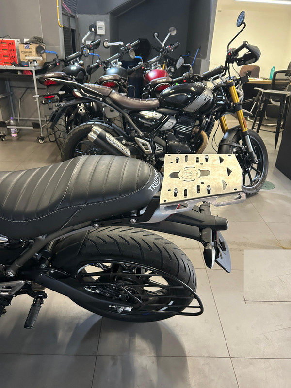 AutoKarmas Top Rack for Triumph 400:T4:Scrambler Bike Storage Stand(Wall Mount)