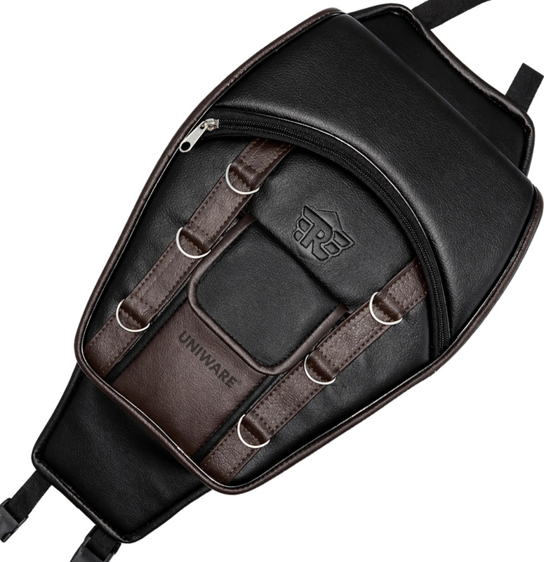 Uniware Meteor 350 Fireball/Stellar/Supernova Mobile Pocket Leather Tank Cover Strap Royal Enfield Meteor 350 Bike Tank Cover(15 L)