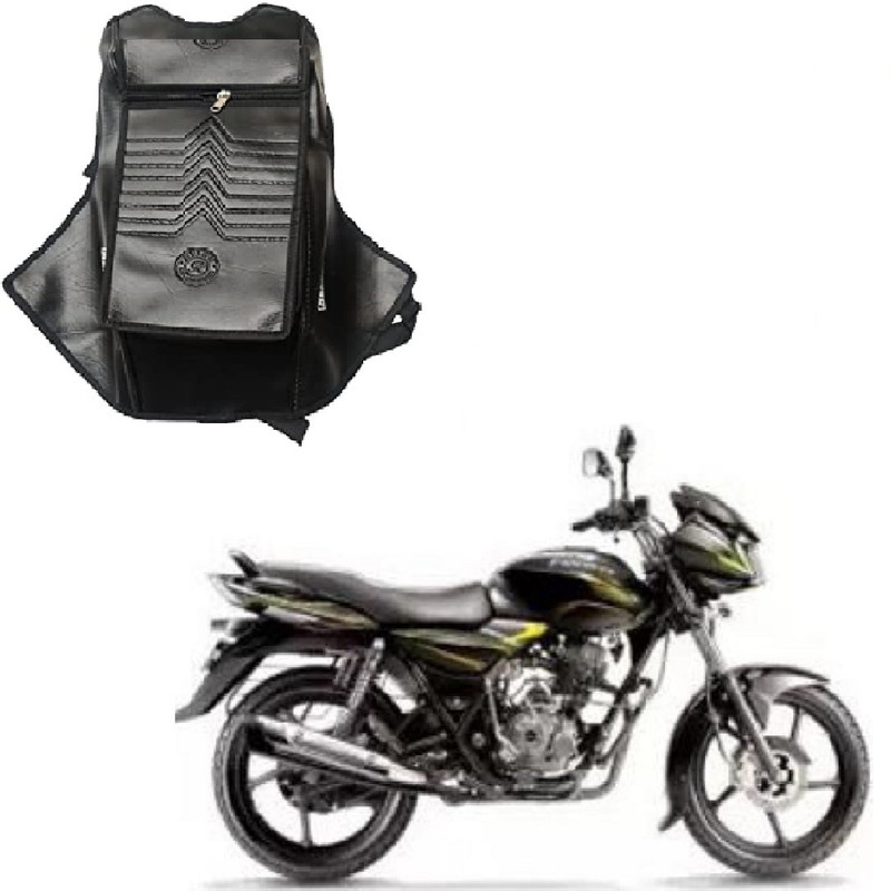 ASESOMECREATION TANK COVER WATERPROOF LEATHER (BLACK) Strap Bajaj Discover 100 DTS-i, Universal For Bike Bike Tank Cover