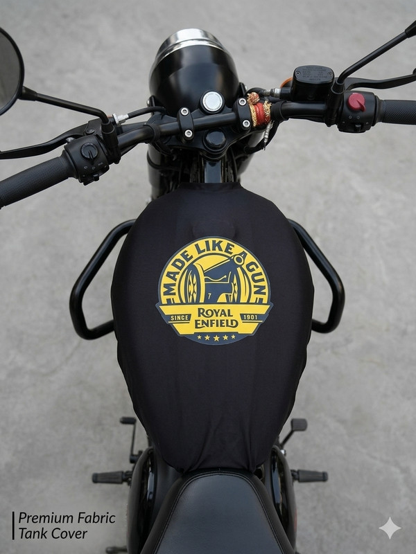Frindlymall Royal Enfield made like gun Strap Royal Enfield Meteor 350, Thunder Bird 350, Thunder Bird 500, Classic 350, Thunderbird 350, Classic 500 Bike Tank Cover(50 L)